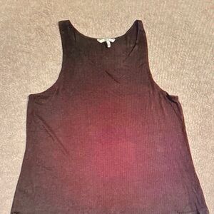 BKE Black Tank Top with Subtle Burgundy Tint